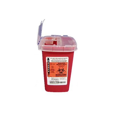 1 Quart Red Phlebotomy Sharps Container