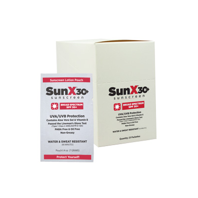 SunX® SPF30+ Sunscreen Individual Lotion Pouches